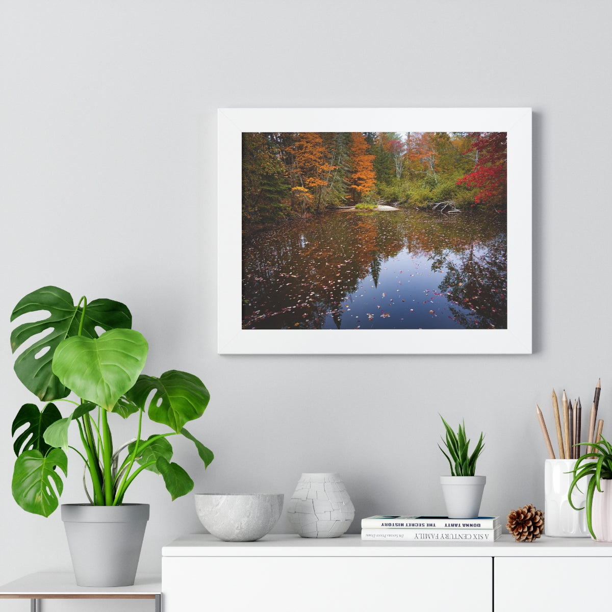 Maine Fall Foliage Waterscape Framed Matte Print