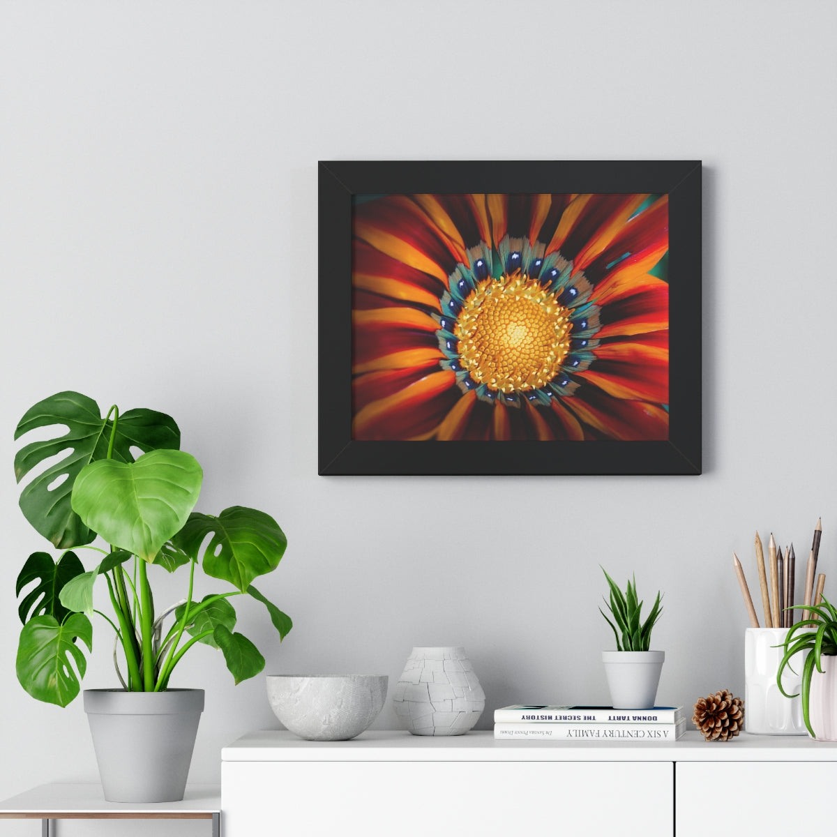 Vibrant Macro Flower Framed Matte Print