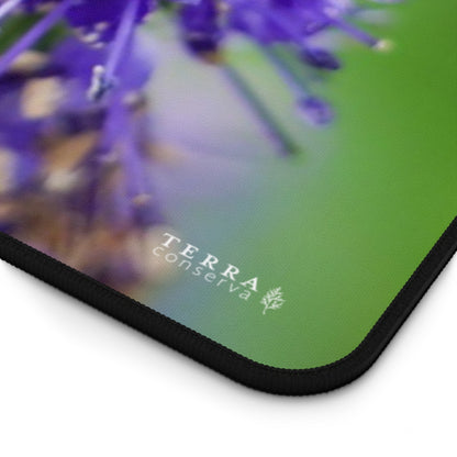 Green Sweat Bee Pollinates Flowers Full-Size Gaming Mousepad