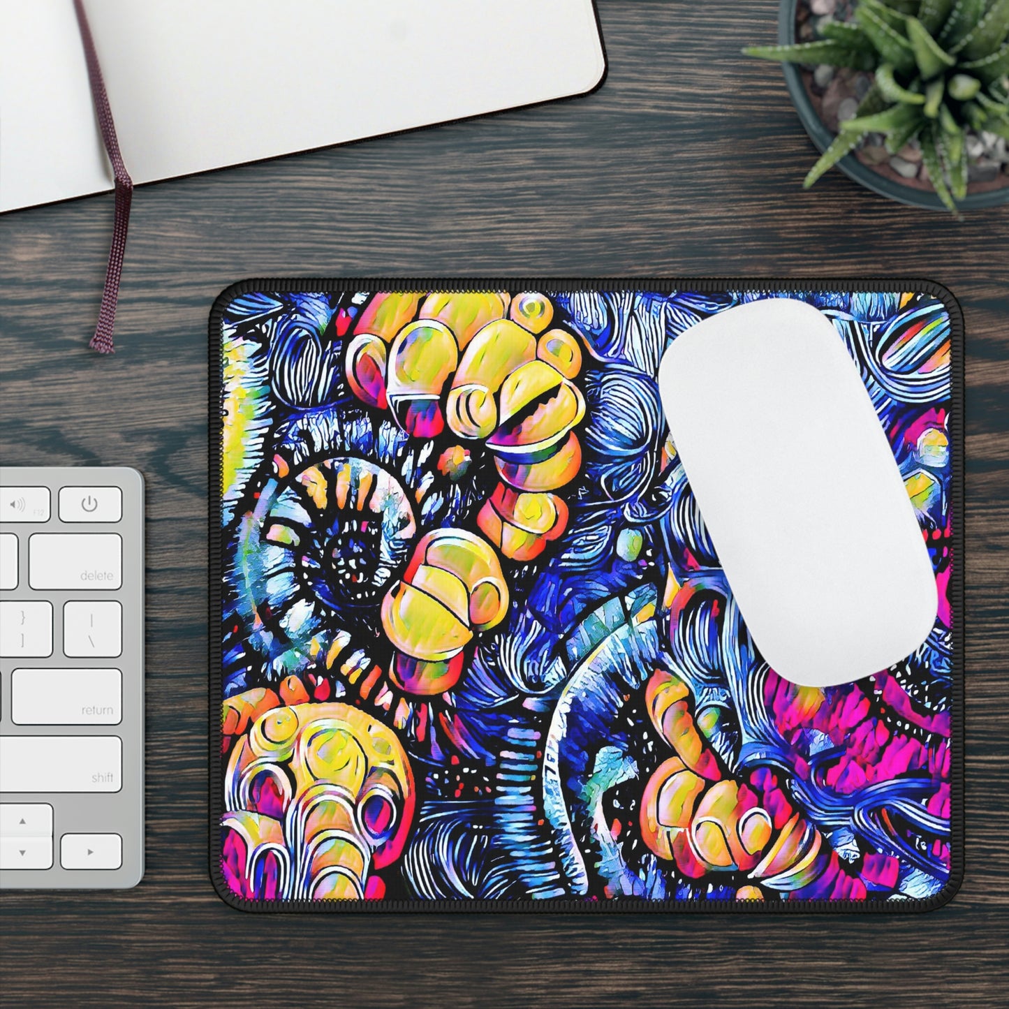 Psychedelic Time Spirals Large Mouse Pad