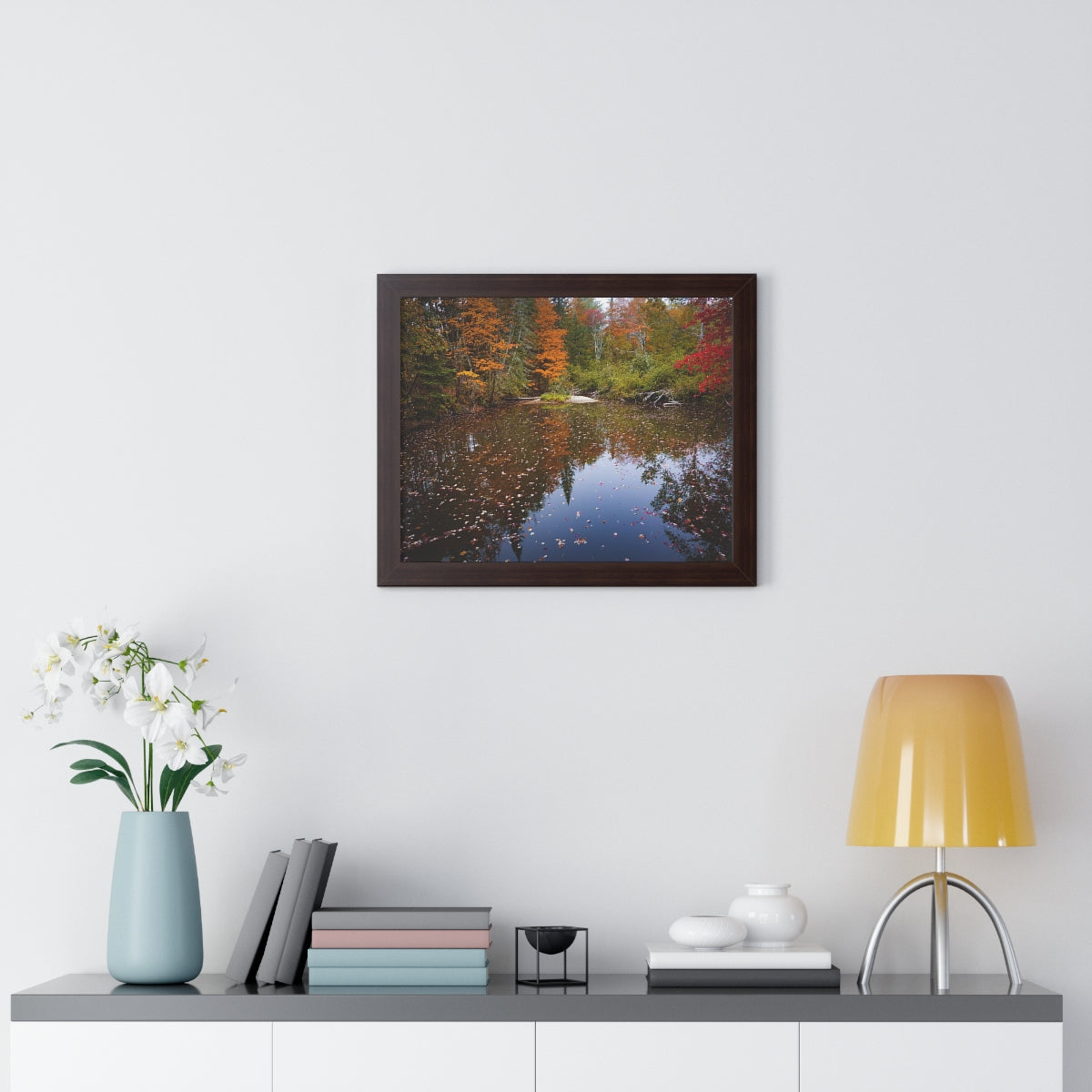 Maine Fall Foliage Waterscape Framed Matte Print