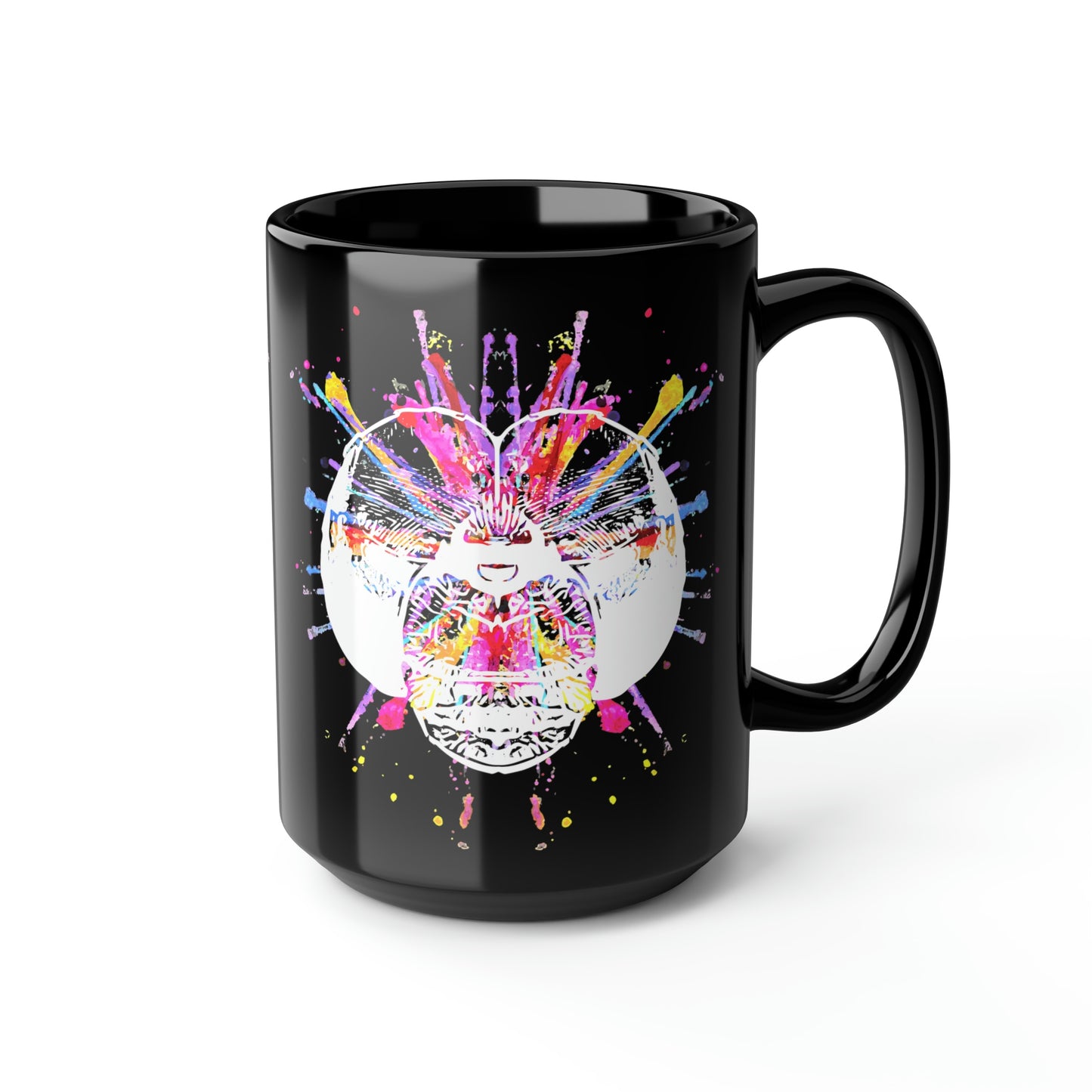 Dragonfly Color Splash 15oz Black Mug