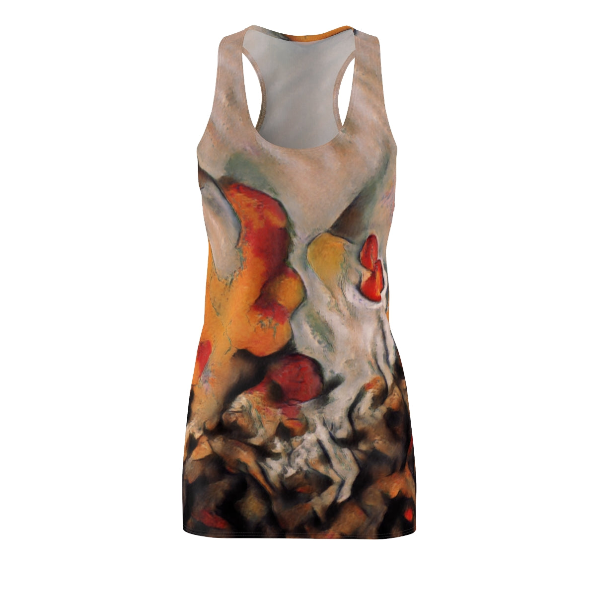 Burnt Umber Rocks Slinky Women's Racerback Dress