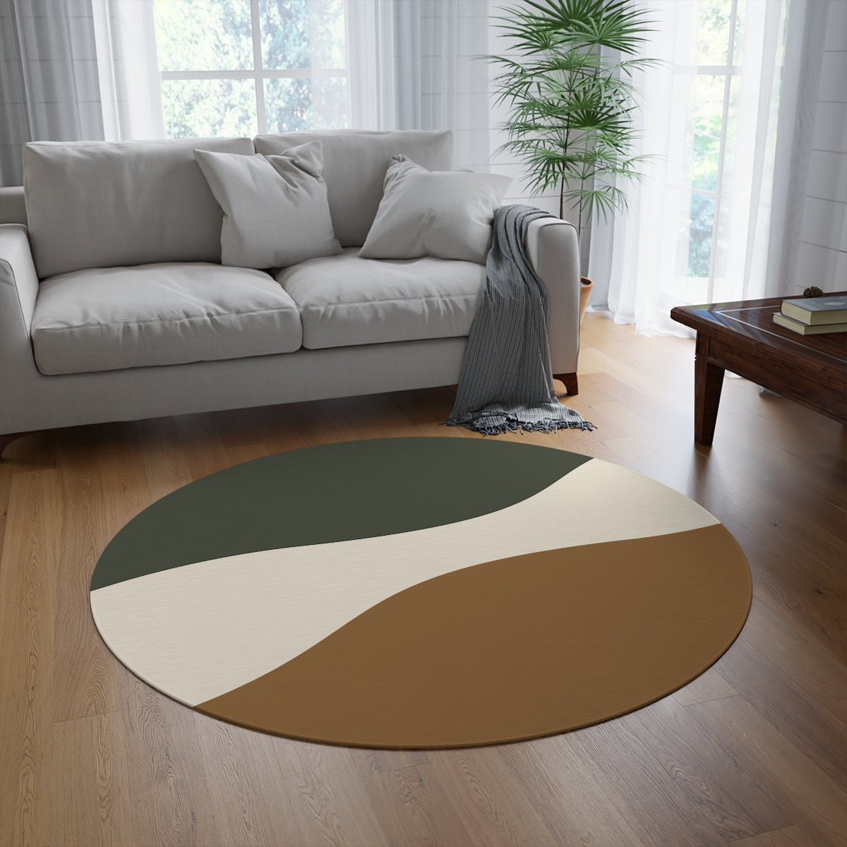 Nature Waves Round Rug