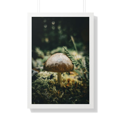 Mossy Mushroom House Framed Matte Print