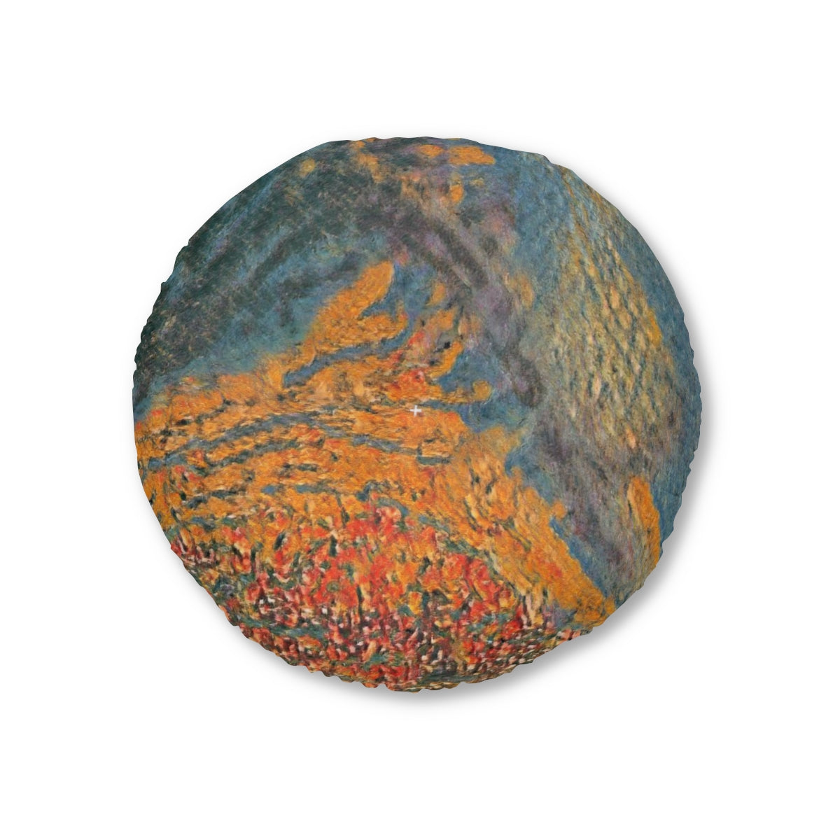 The Colors of Sunset Painting Tufted Floor Pillow, Round