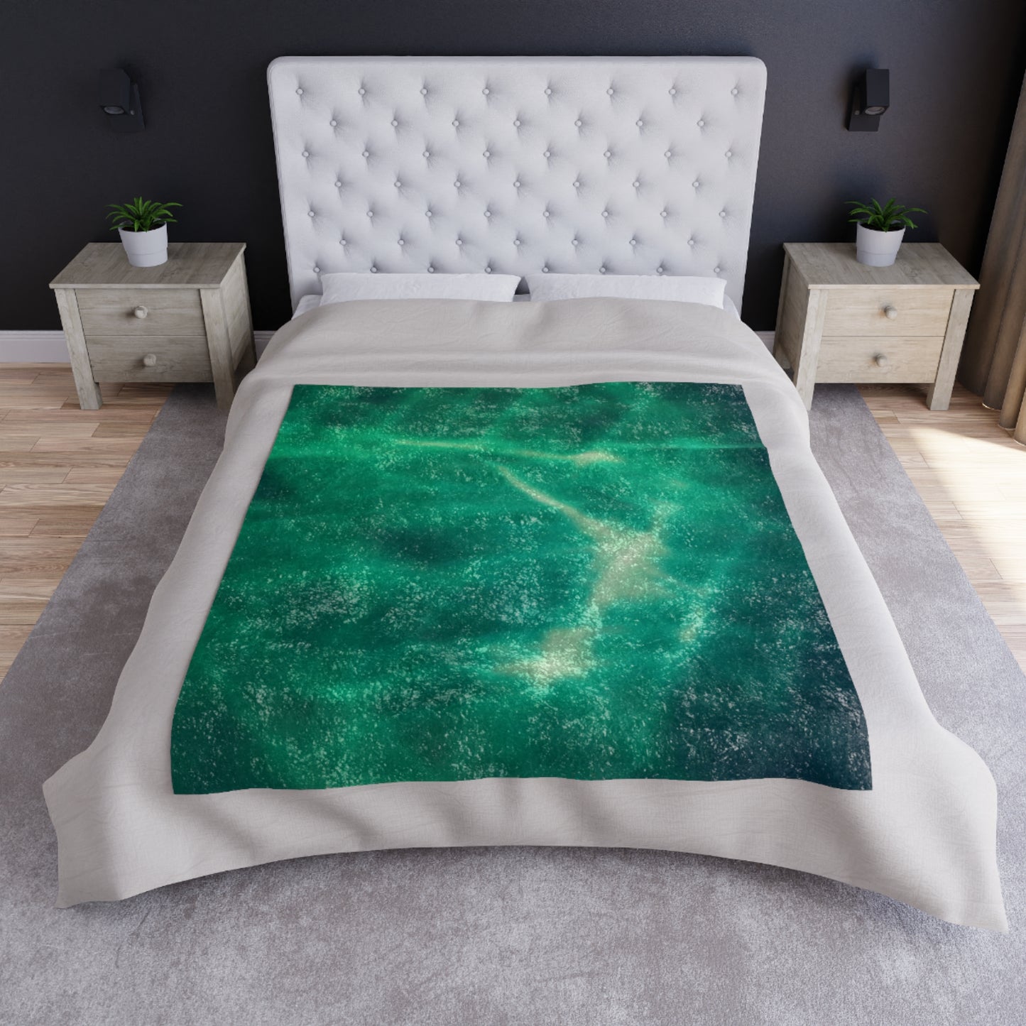 Electric Green Light Crushed Velvet Blanket