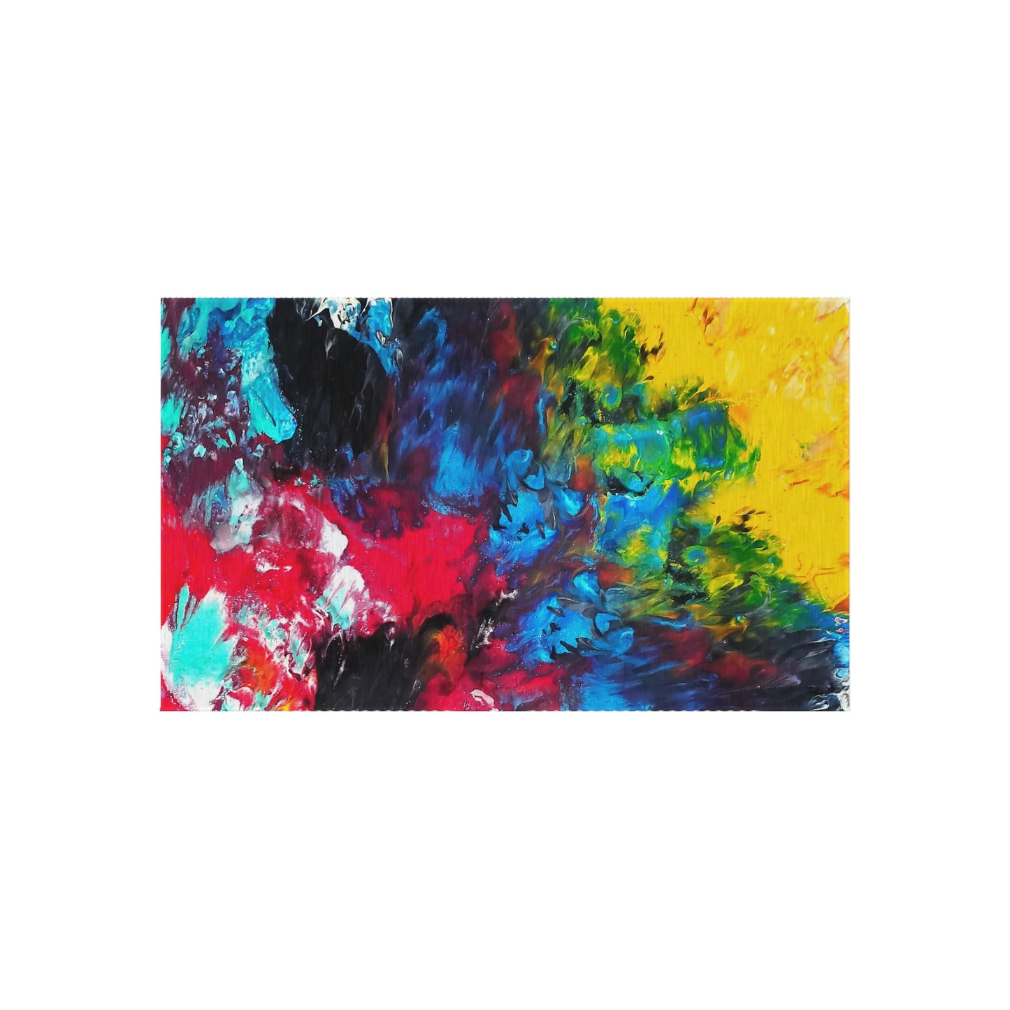 Colorful Paint Waves Outdoor Rug