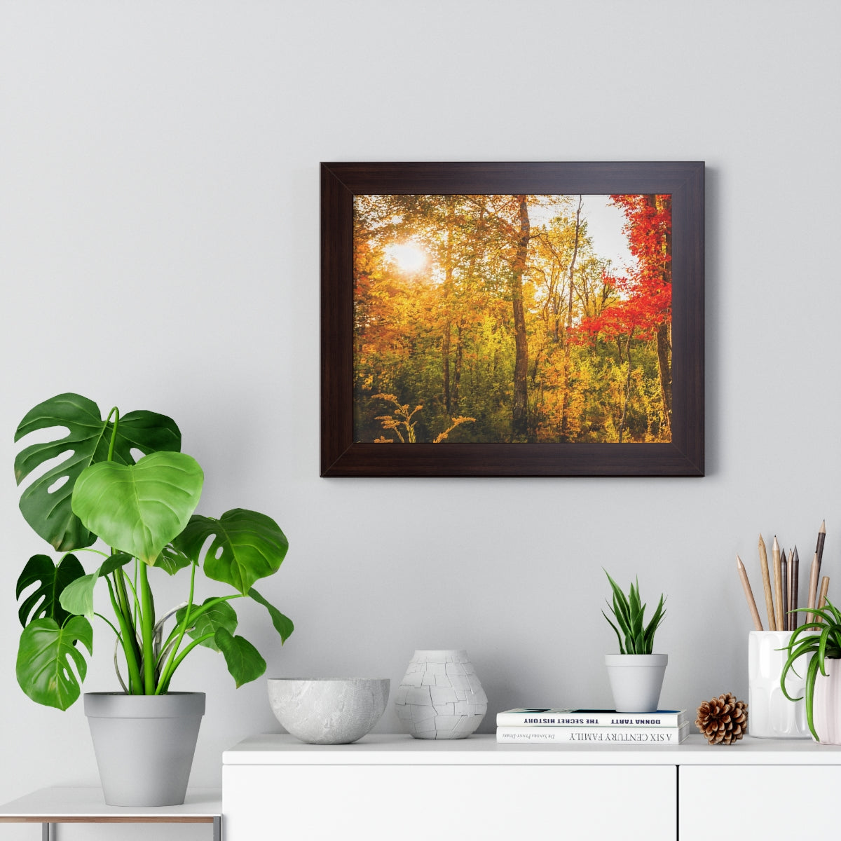 Happy Autumn Sun Framed Matte Print