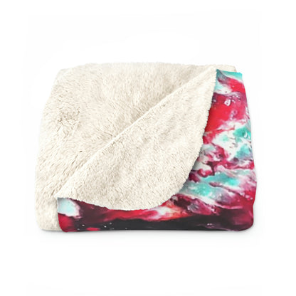 Colorful Paint Waves Sherpa Fleece Blanket