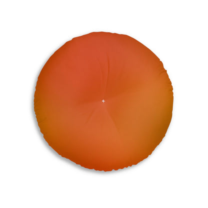 Pumpkin Spice Tones Tufted Floor Pillow, Round