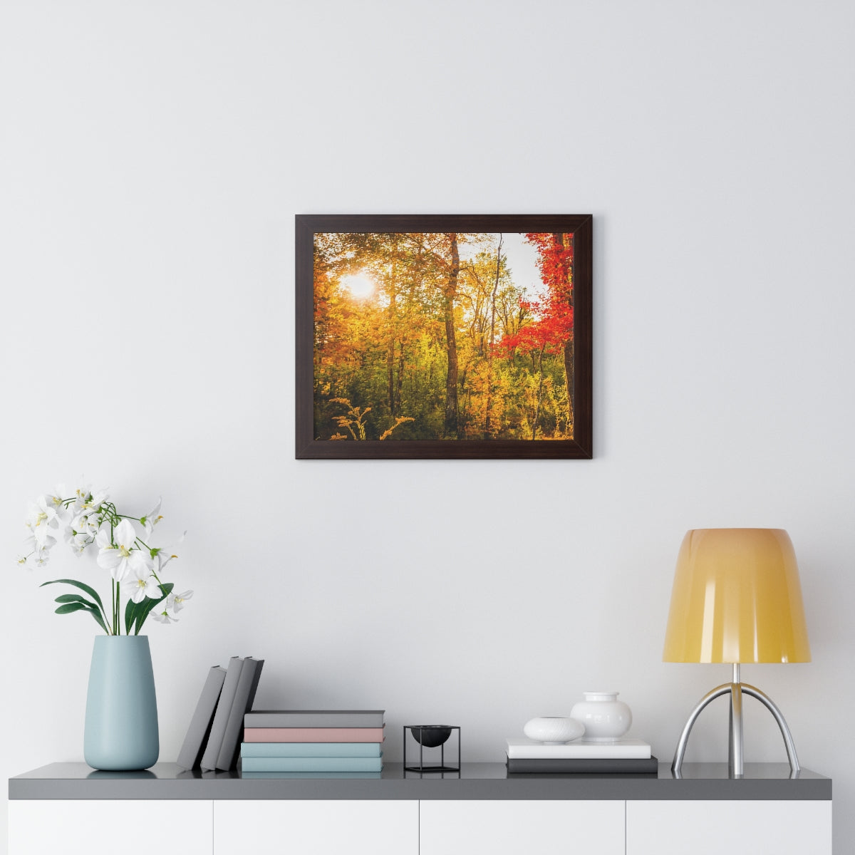 Happy Autumn Sun Framed Matte Print