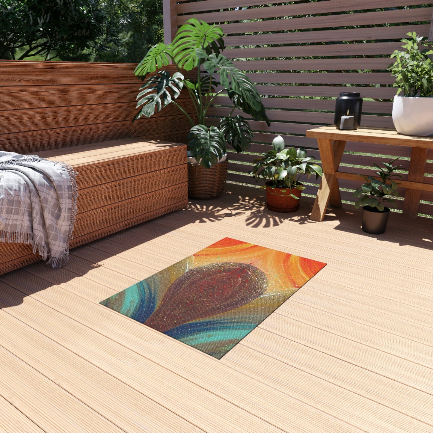 Flow of Magnetism Painting Outdoor Rug