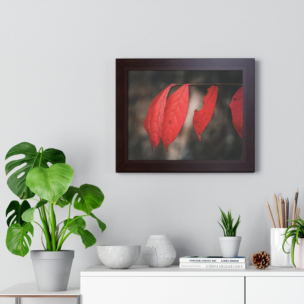 Leaves of Red Framed Matte Print