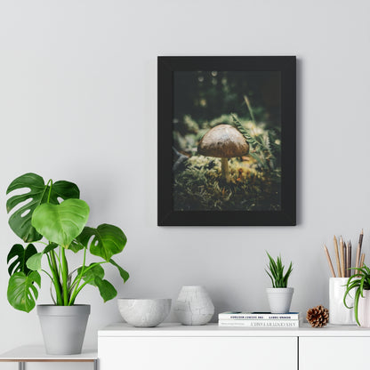 Mossy Mushroom House Framed Matte Print