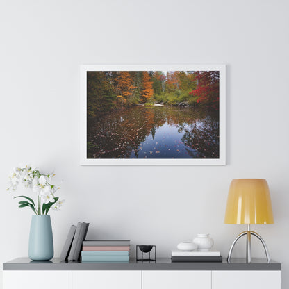 Maine Fall Foliage Waterscape Framed Matte Print