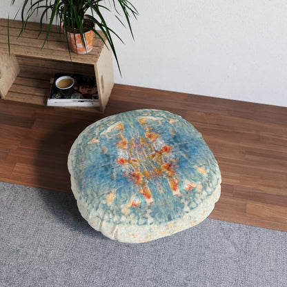 Water Spirits Tufted Floor Pillow, Round