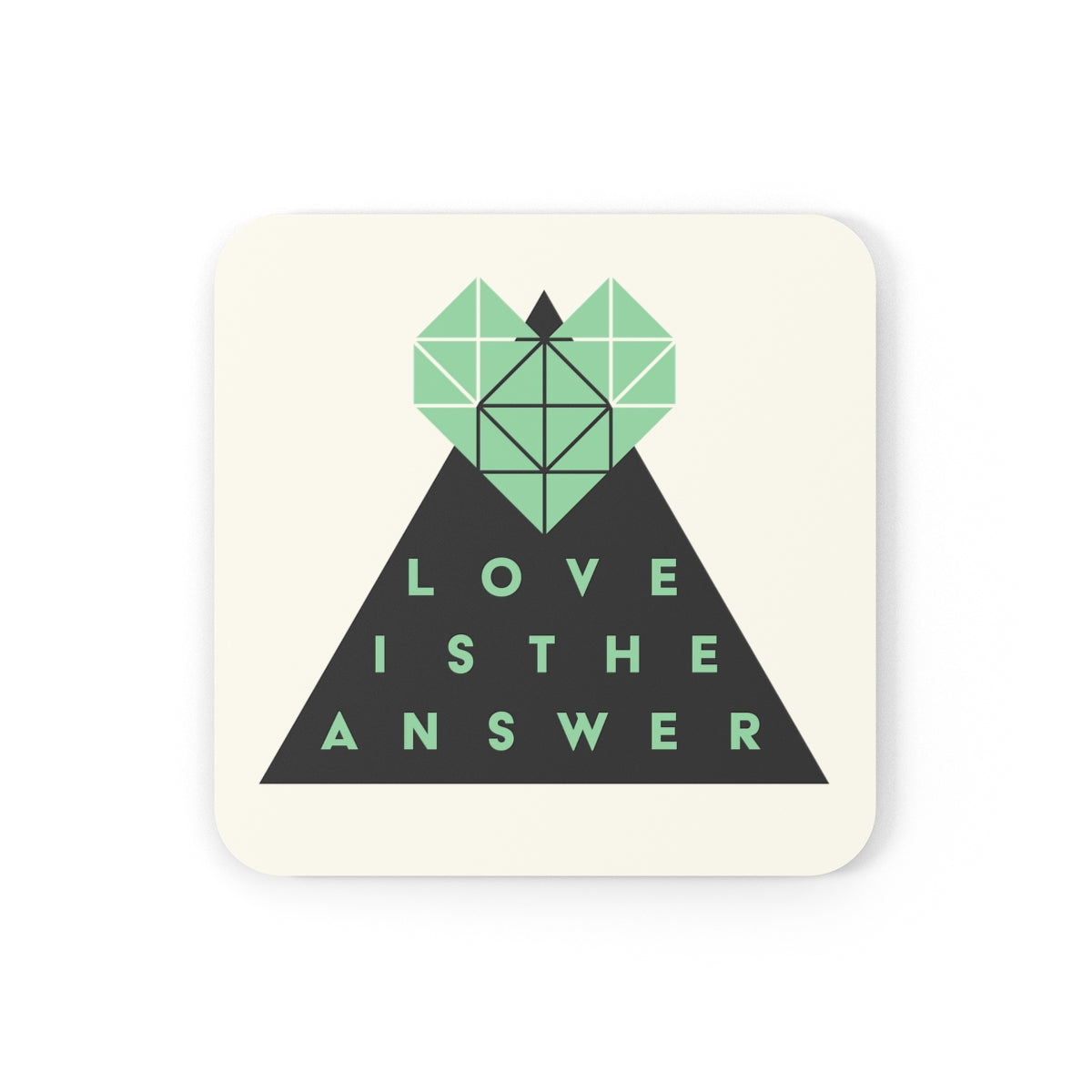 Love is the Answer 4-Piece Corkwood Coaster Set