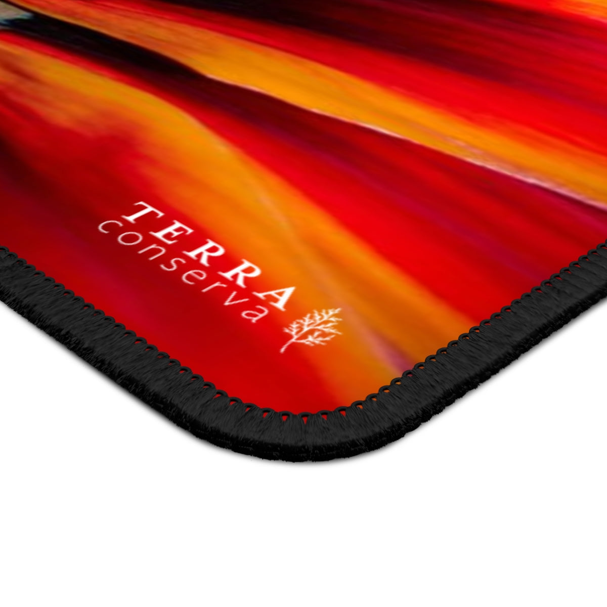 Macro Vibrant Red Orange Flower Large Mouse Pad