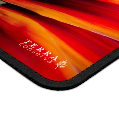 Macro Vibrant Red Orange Flower Large Mouse Pad