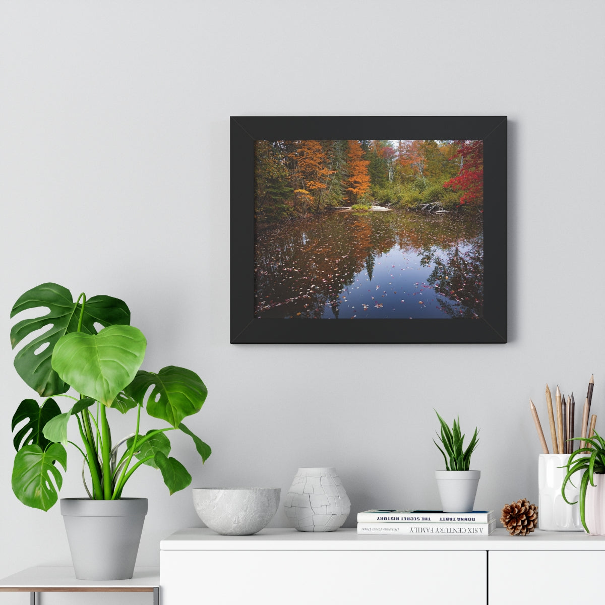 Maine Fall Foliage Waterscape Framed Matte Print