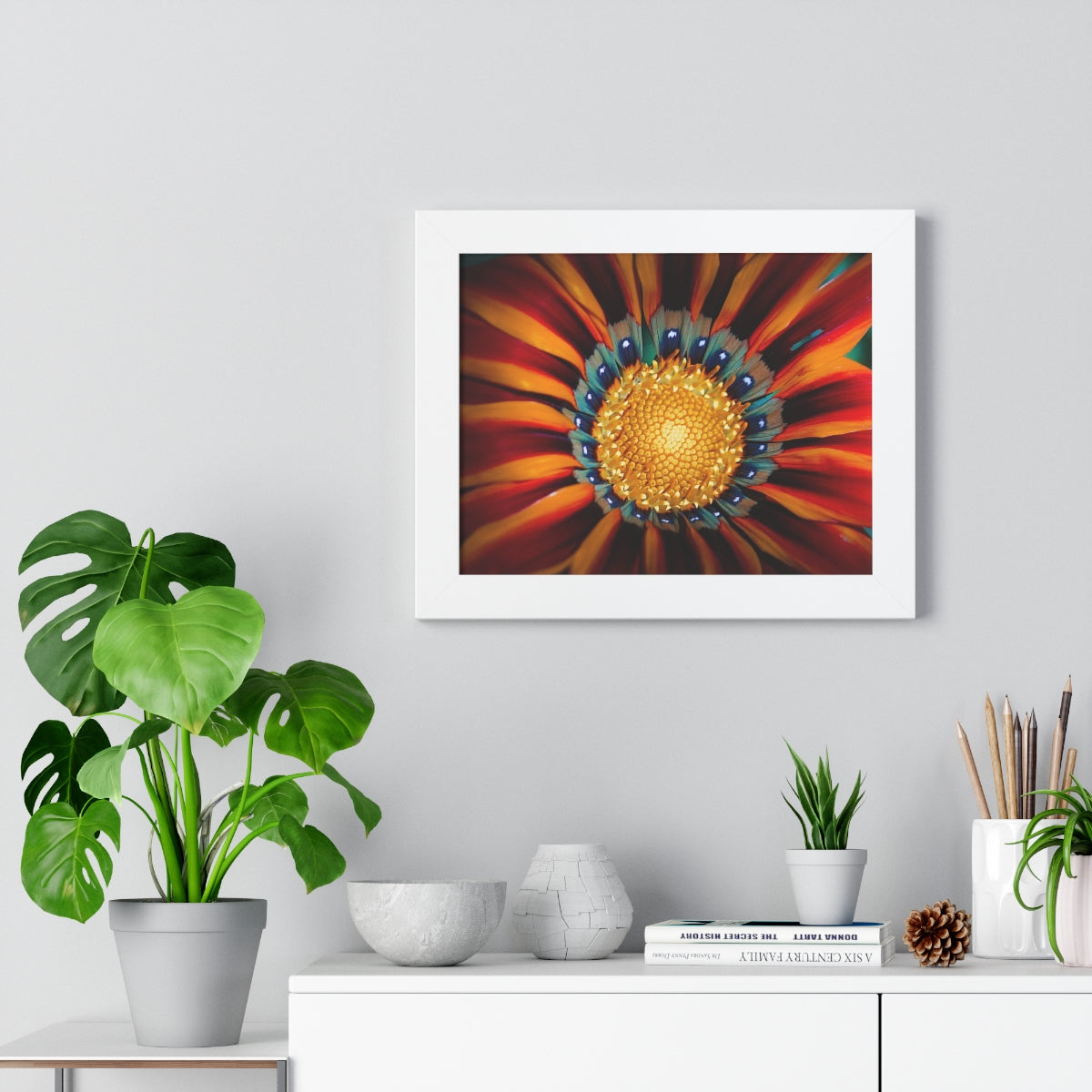 Vibrant Macro Flower Framed Matte Print