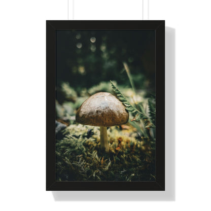 Mossy Mushroom House Framed Matte Print