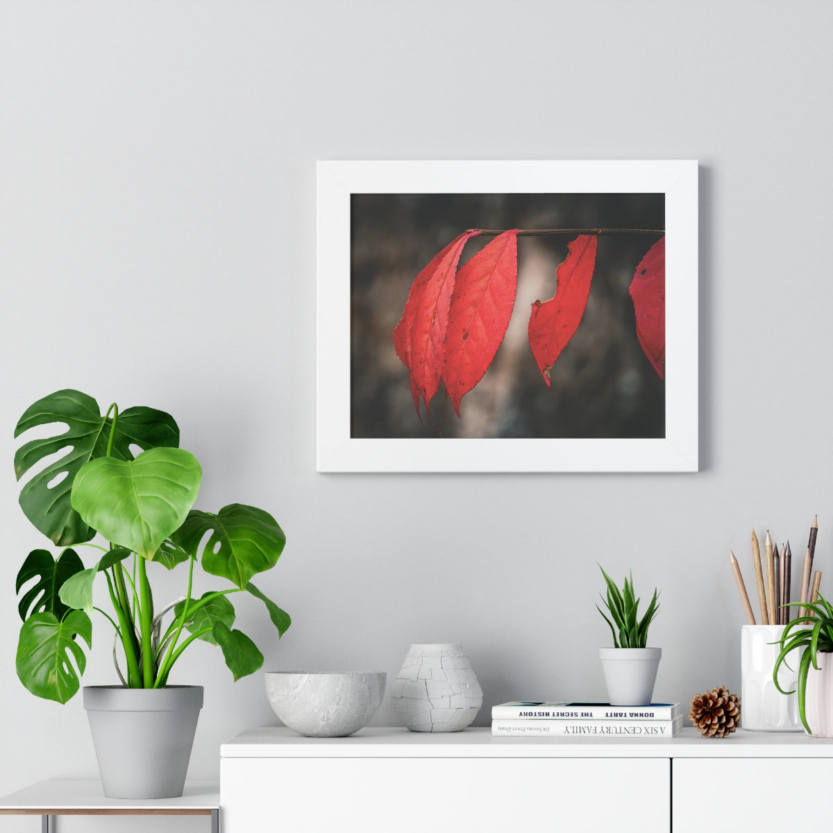 Leaves of Red Framed Matte Print