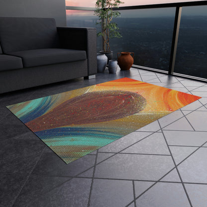 Flow of Magnetism Painting Outdoor Rug