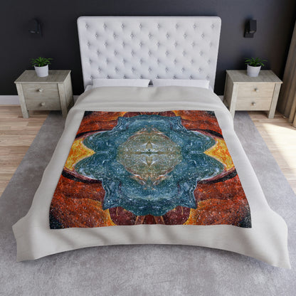 Cosmic Cell Division Crushed Velvet Blanket