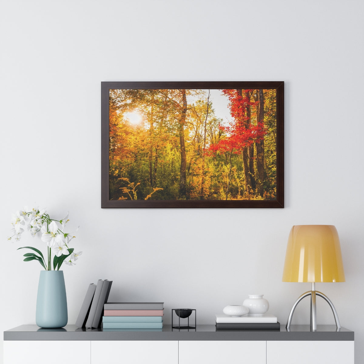 Happy Autumn Sun Framed Matte Print