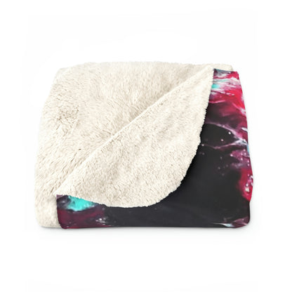 Colorful Paint Waves Sherpa Fleece Blanket