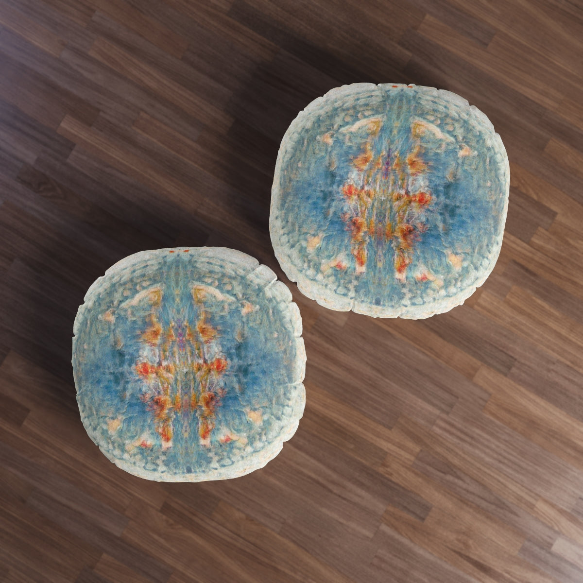 Water Spirits Tufted Floor Pillow, Round