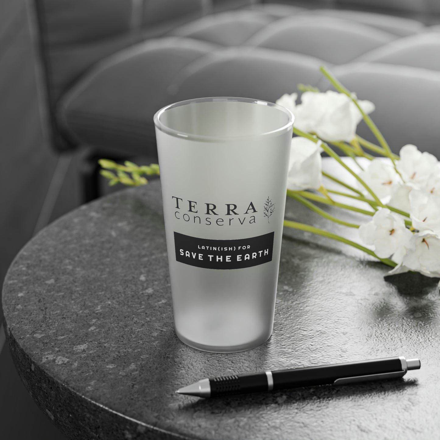 Terra Conserva Save the Earth 16oz Frosted Pint Glass