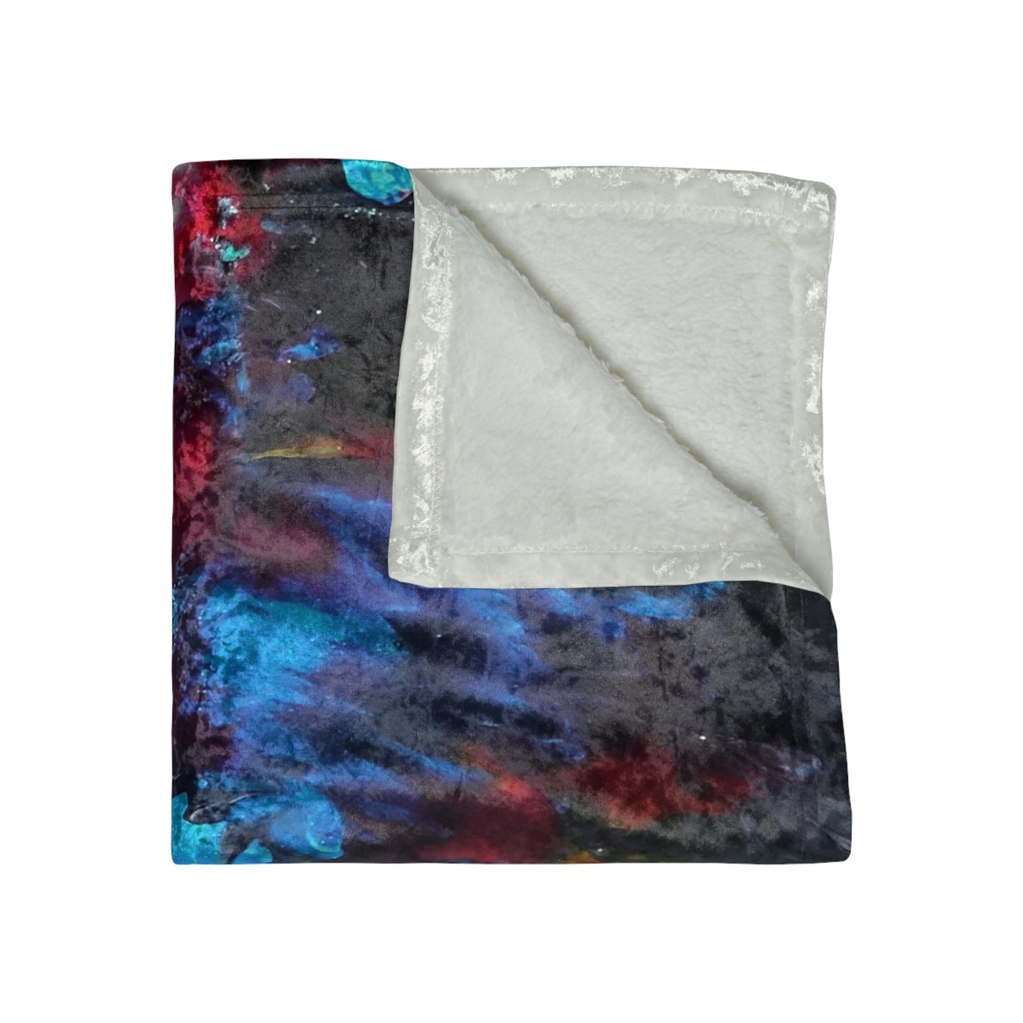 Colorful Paint Waves Crushed Velvet Blanket