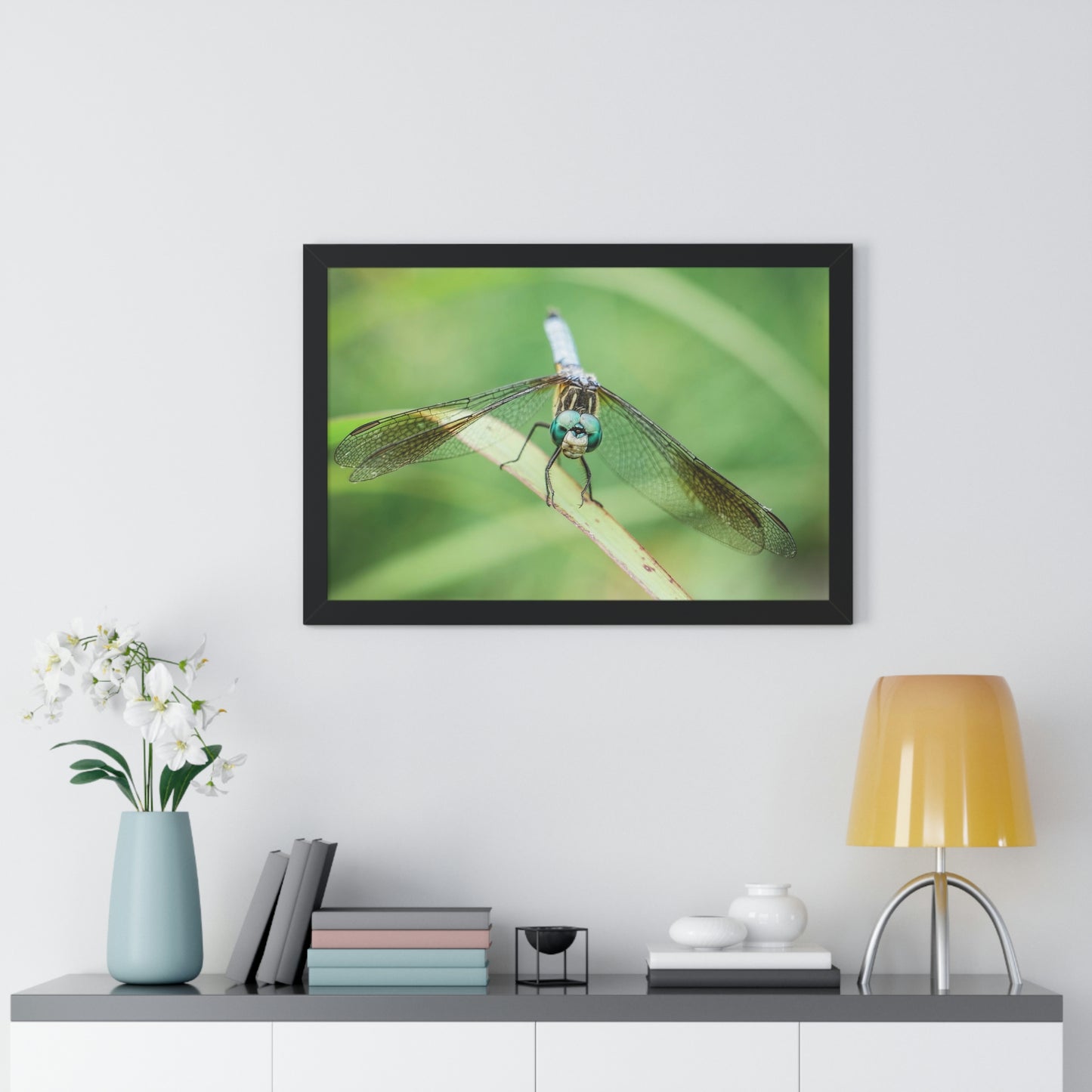 Macro Dragonfly Eyes Framed Matte Print