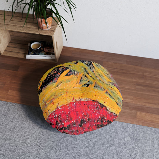 An Ocean of Color Tufted Floor Pillow, Round