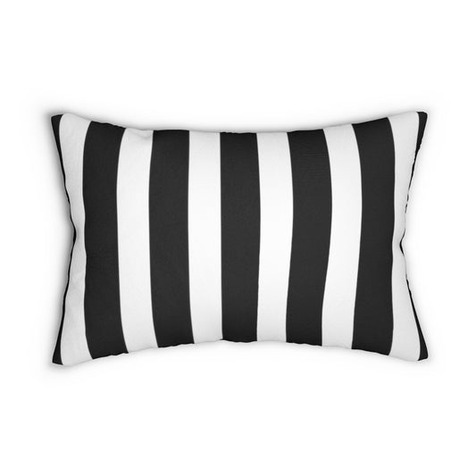 Black & White Stripes Lumbar Pillow