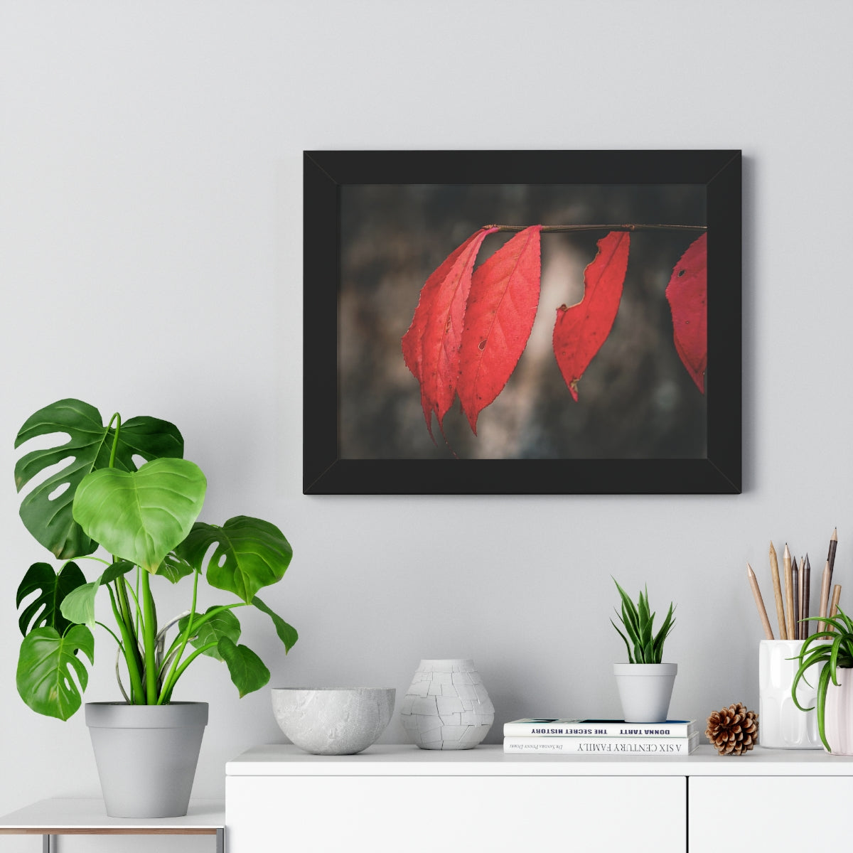 Leaves of Red Framed Matte Print