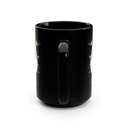 Dragonfly Color Splash 15oz Black Mug