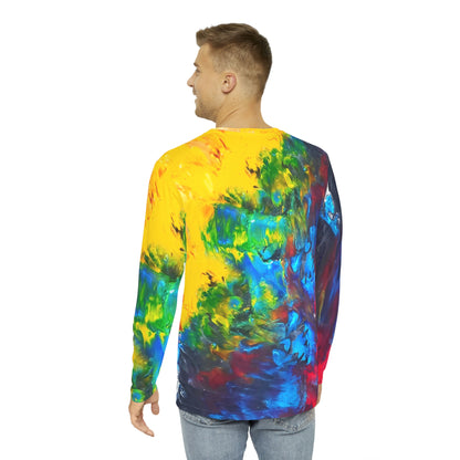 Colorful Paint Waves Men's Long Sleeve Shirt