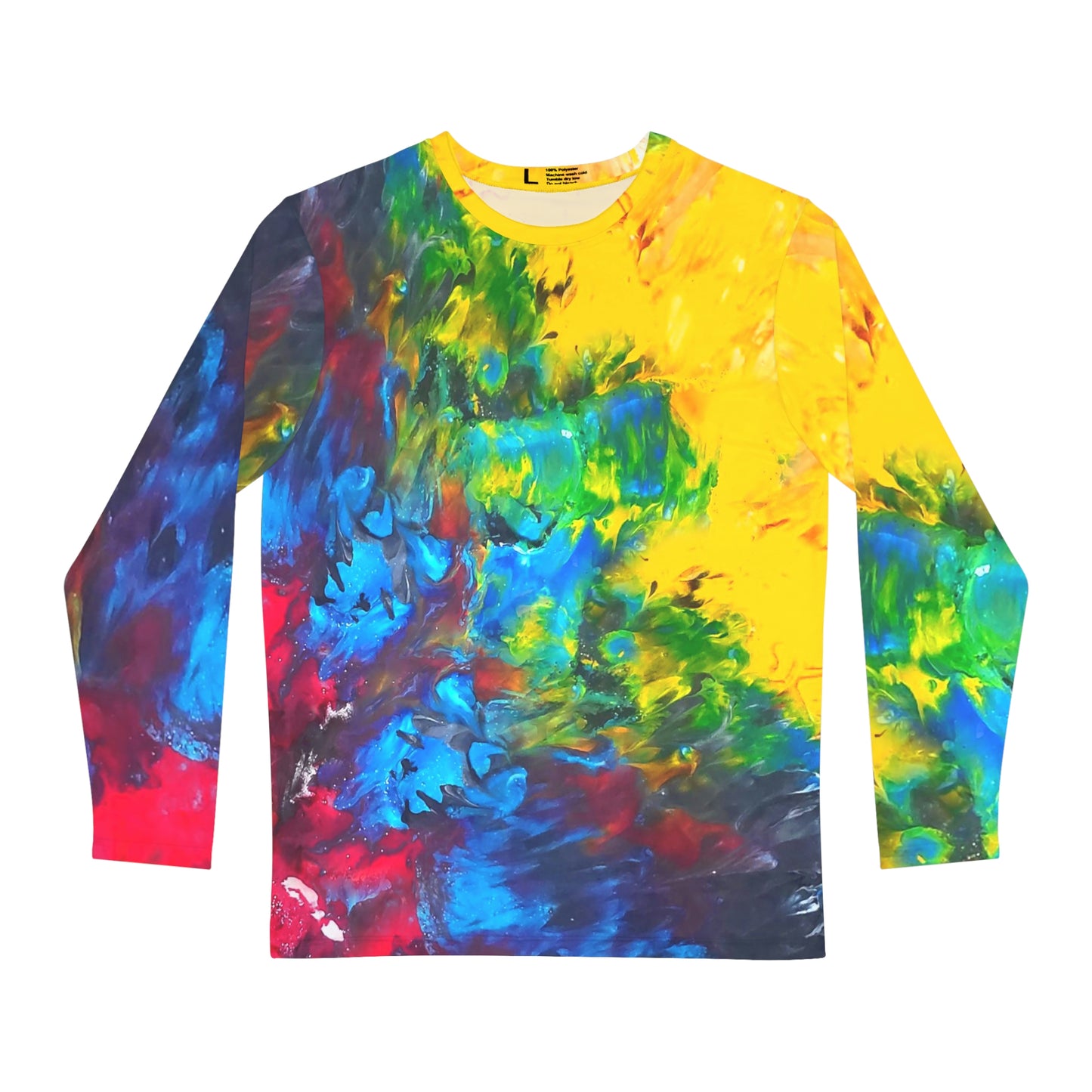 Colorful Paint Waves Men's Long Sleeve Shirt