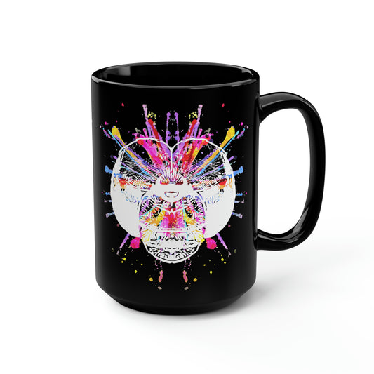 Dragonfly Color Splash 15oz Black Mug