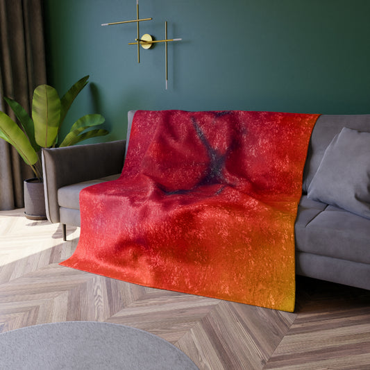 Electric Fire Light Crushed Velvet Blanket