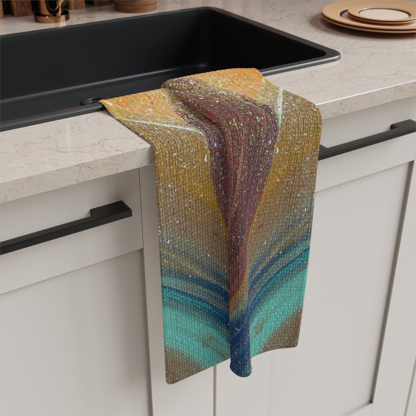 Flow of Magnetism Painting Soft Kitchen Towel