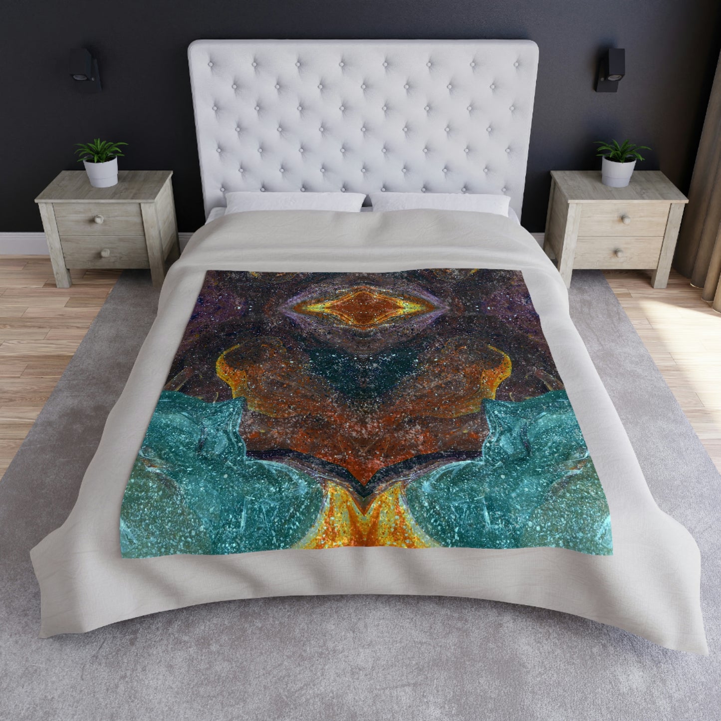 The Symmetry of Life Crushed Velvet Blanket