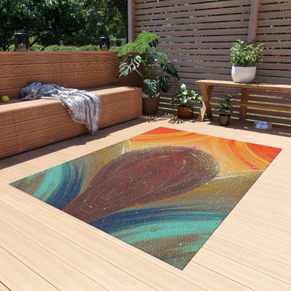 Flow of Magnetism Painting Outdoor Rug