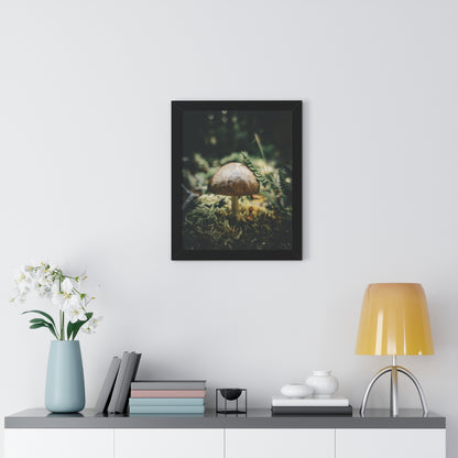 Mossy Mushroom House Framed Matte Print