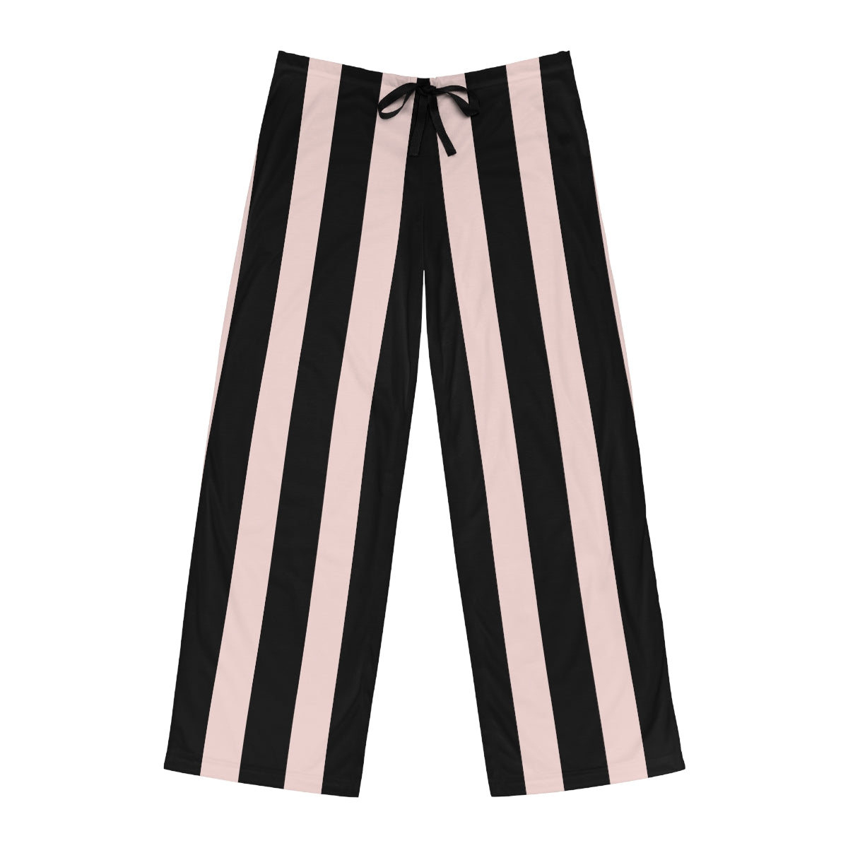 Gently Pink & Black Vertical Striped Men's Pajama Pants