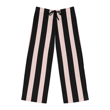 Gently Pink & Black Vertical Striped Men's Pajama Pants